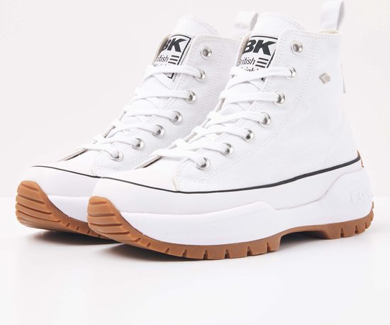 British Knights - Kaya Mid Fly Dames Sneakers Hoog - Maat 38 - Wit - Katoen - Vrouwen Schoenen