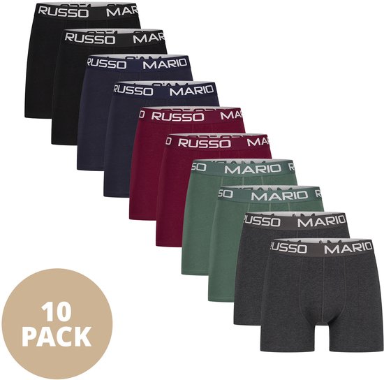 Mario Russo Boxershorts - Boxershort heren - Onderbroeken heren - 10-pack - L - All Season