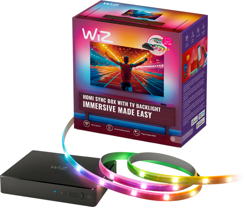 WIZ Hdmi sync Box Met Tv Verlichting + Rgbic Led Strip Voor 55-65'' Tv's