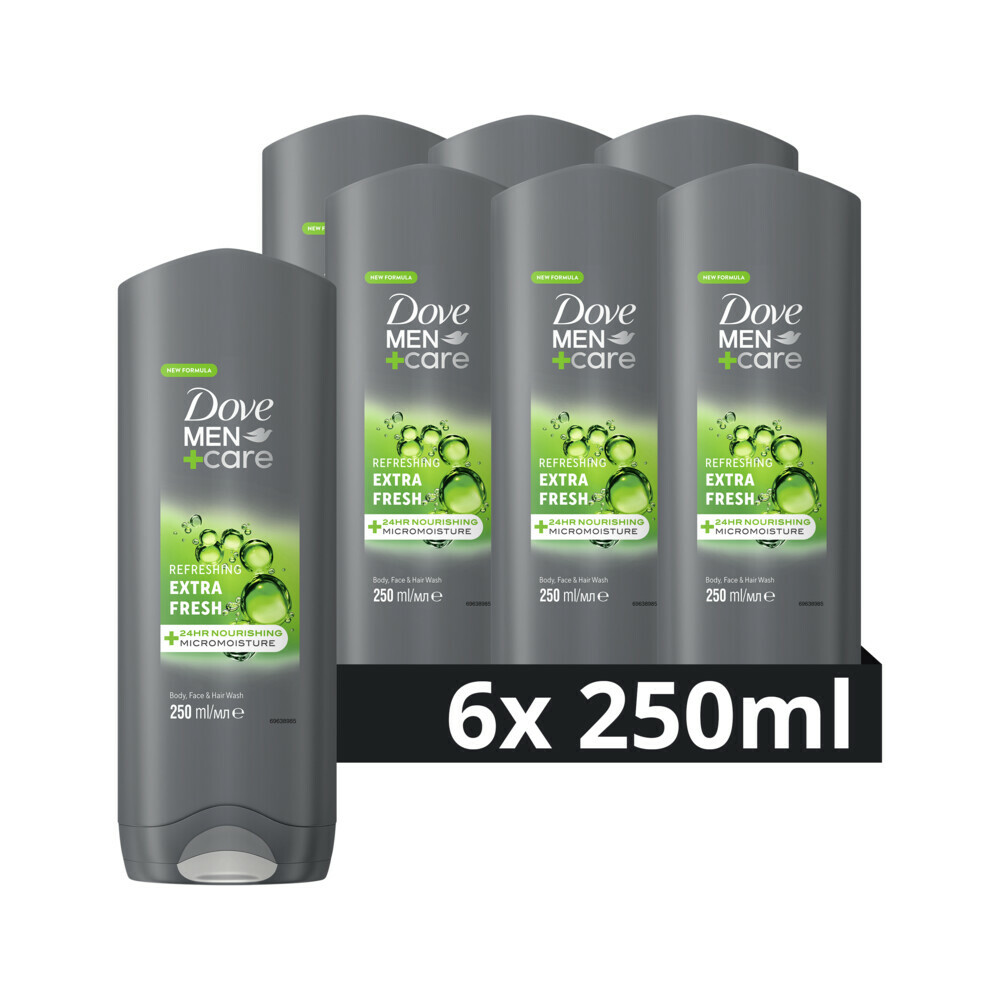 6x Dove Douchegel Men+ Care Extra Fresh 250 ml