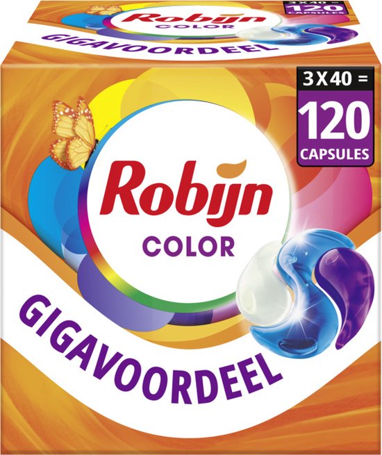 3x Robijn Wascapsules 3-in-1 Color 40 stuks