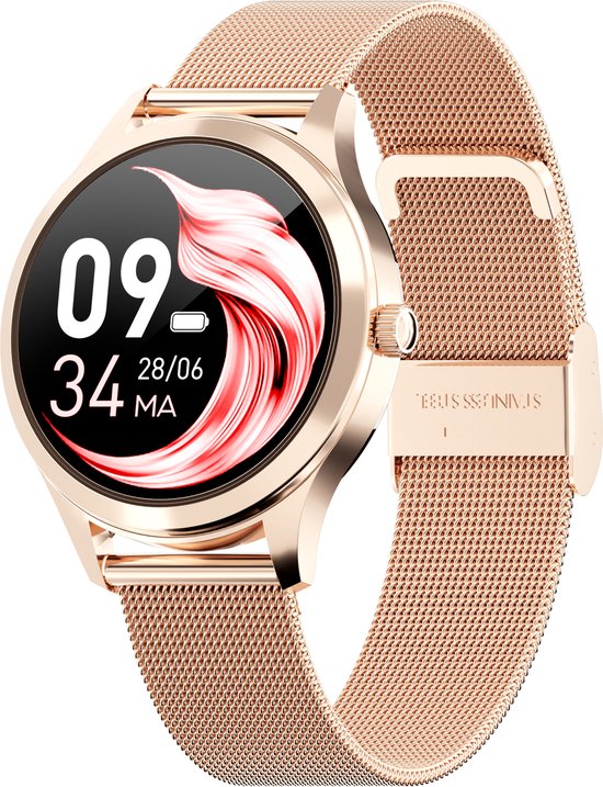 Actyve Smartwatch – Gezondheids- & Sportfuncties – 240 uur batterij – 40 mm – Roségoud