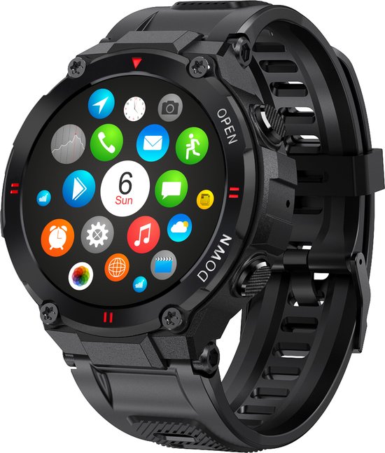 Nuvance - Outdoor Smartwatch - IP67 Waterdicht - Bluetooth Smartwatch voor Dames en Heren - Smartwatches - Sporthorloge met Stappenteller