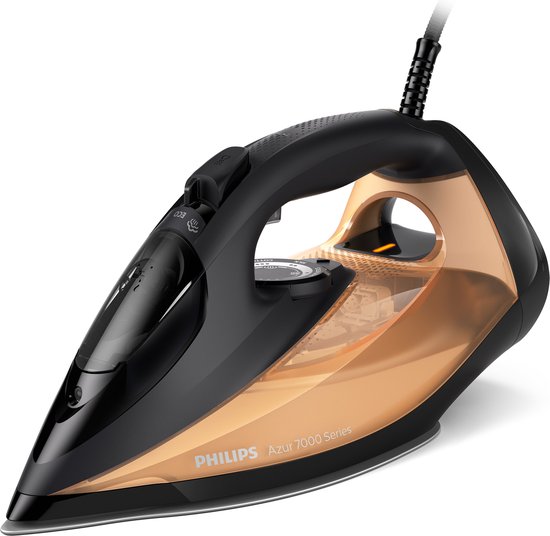 Philips Stoomstrijkijzer DST7040/80 - Zelfreinigend - Verticaal Strijken Mogelijk - Lang Snoer - Druppelstop - Zwart / Goud
