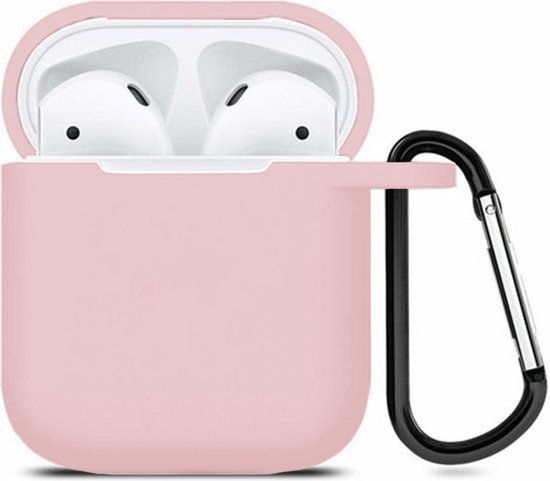 Shieldcase Case - beschermhoes geschikt voor Airpods silicone case - case geschikt voor Airpods hoesje - optimale bescherming - licht roze