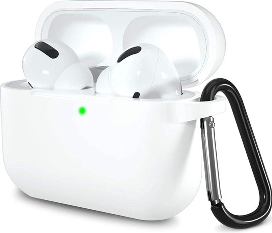 Shieldcase Case - beschermhoes geschikt voor Airpods Pro / 2 Pro silicone case - case geschikt voor Airpods Pro / Pro 2 hoesje - optimale bescherming - wit