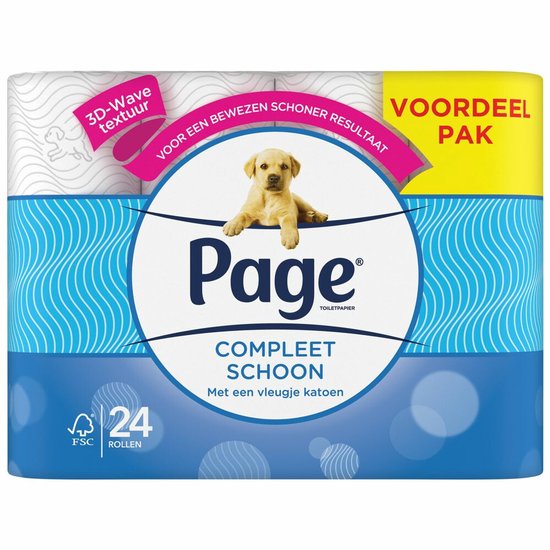 3x Page Toiletpapier Compleet Schoon 2-laags 24 stuks