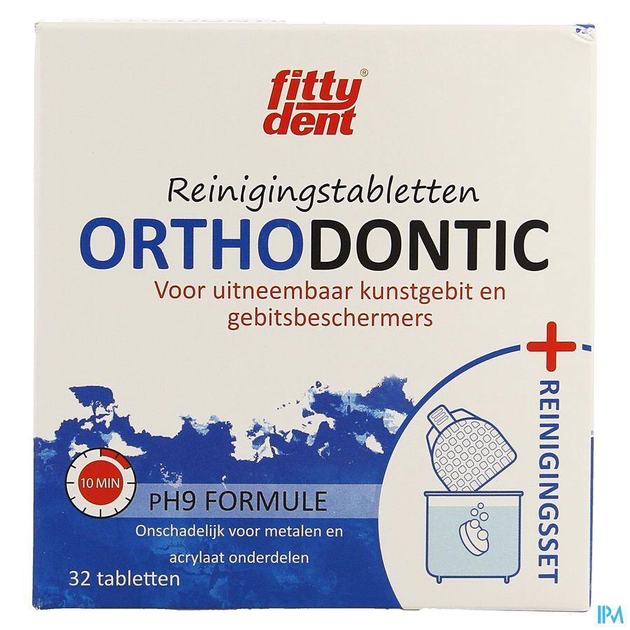 Fittydent Orthodontic Reinigingstabletten 32 Stuks + Reinigingsset