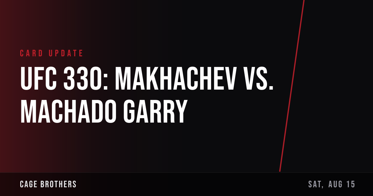 UFC 330: Makhachev vs. Machado Garry adds Eric McConico vs Donte Johnson