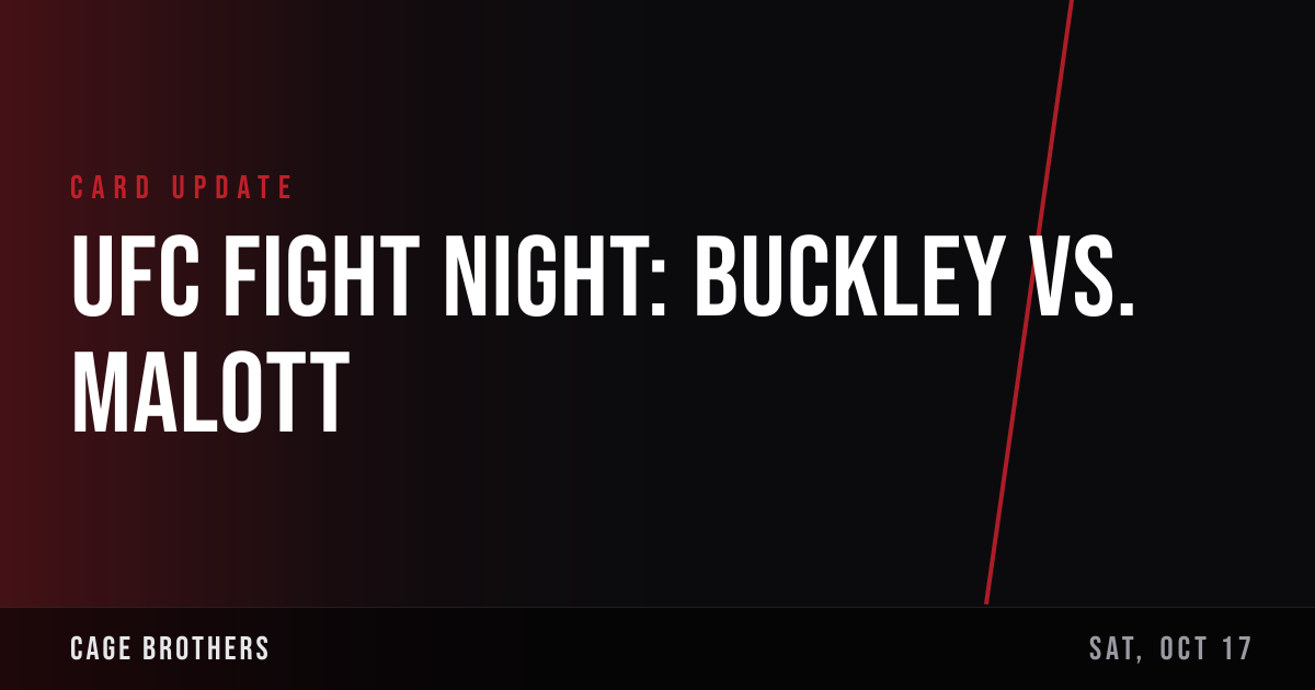 UFC Fight Night: Buckley vs. Malott adds Jasmine Jasudavicius vs Erin Blanchfield