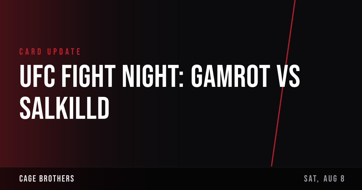 UFC Fight Night: Gamrot vs Salkilld adds Ravena Oliveira vs Juliana Miller
