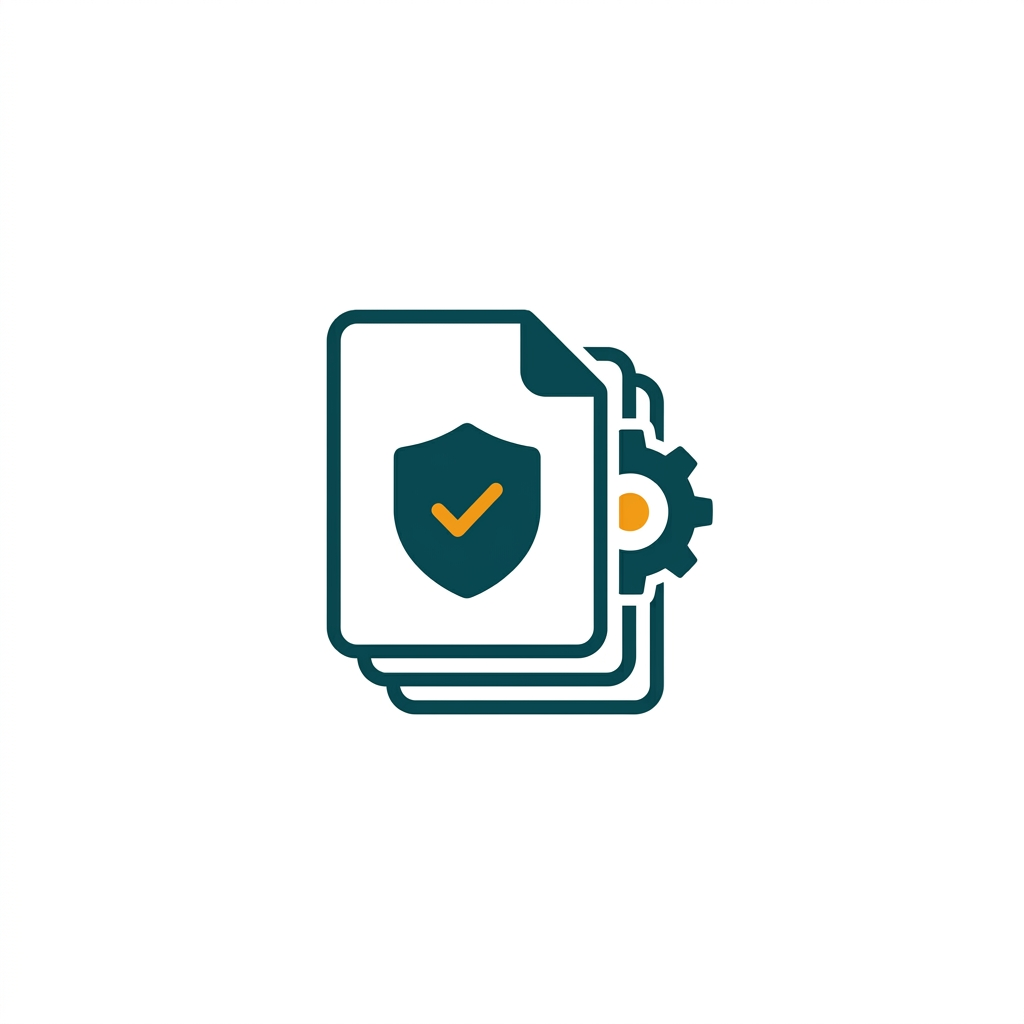 a stack of paper documents and a single folder icon being duplicated into a secure archive box