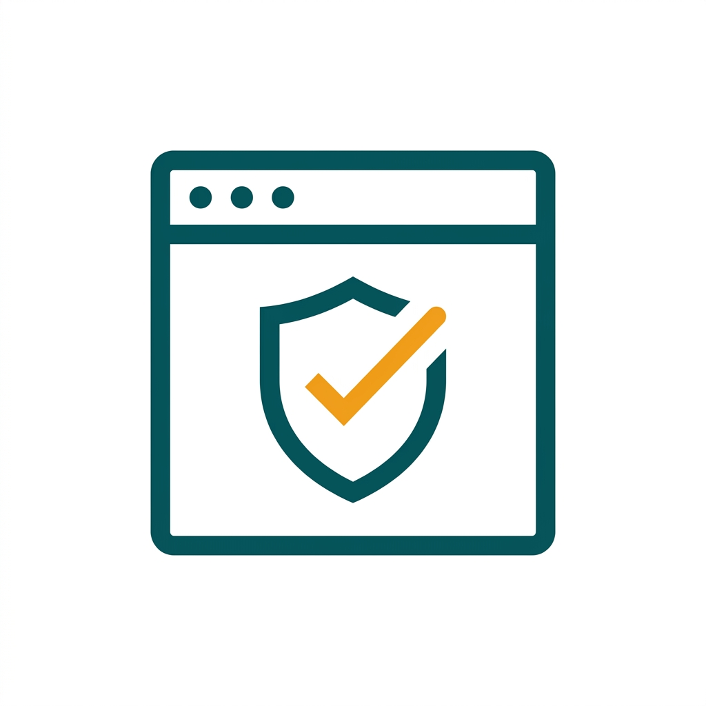 a padlock icon over an open web browser window