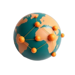 a magnifying glass over a network of connected data points