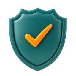 a shield with a checkmark, symbolizing security