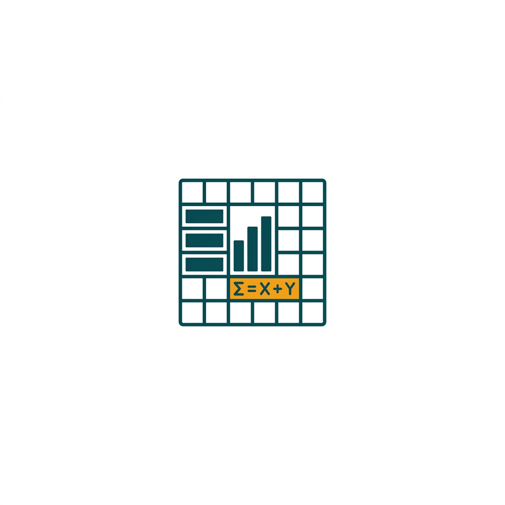 a spreadsheet grid with charts and formulas highlighted