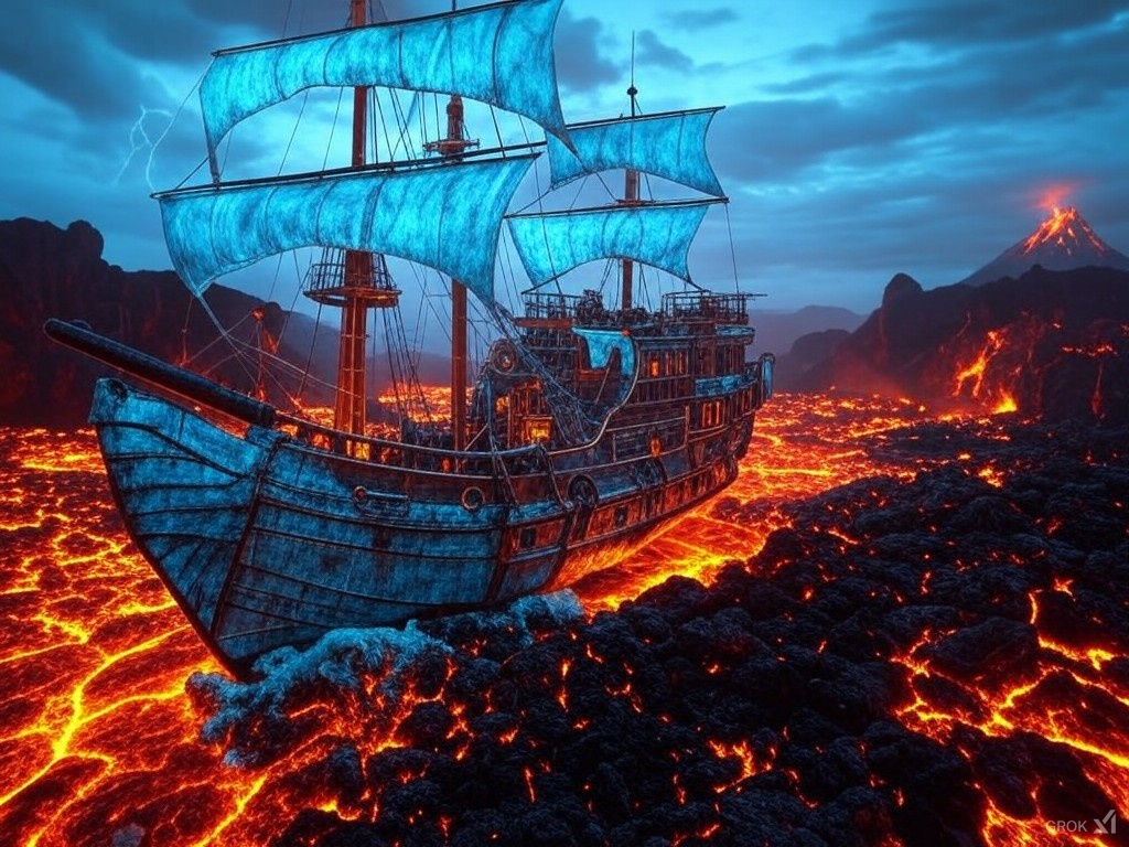 Image 1 of Pirate ships flying through things