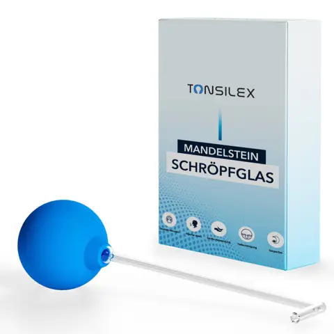 Tonsilex Mandelstein Schröpfglas zum Entfernen von Tonsillensteinen
