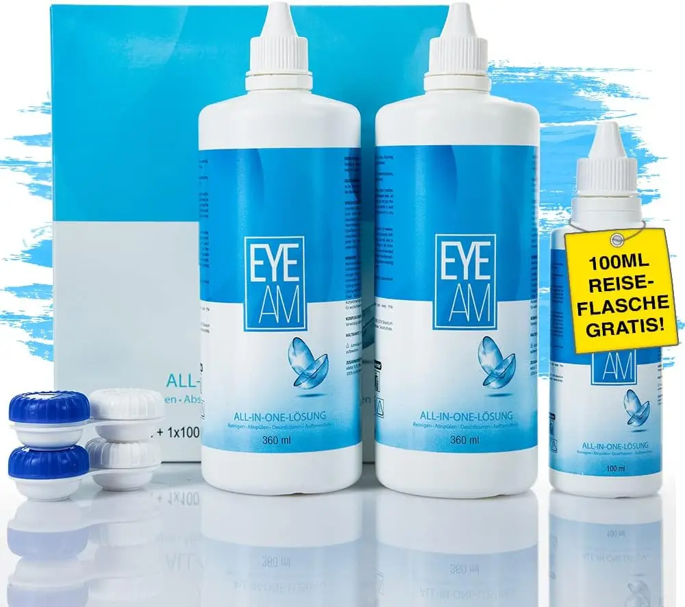 EyeAm contactlensvloeistof – 2x360ml + 1x100ml GRATIS (reisset) EyeAm contactlensvloeistof – 2x360ml + 1x100ml GRATIS (reisset)