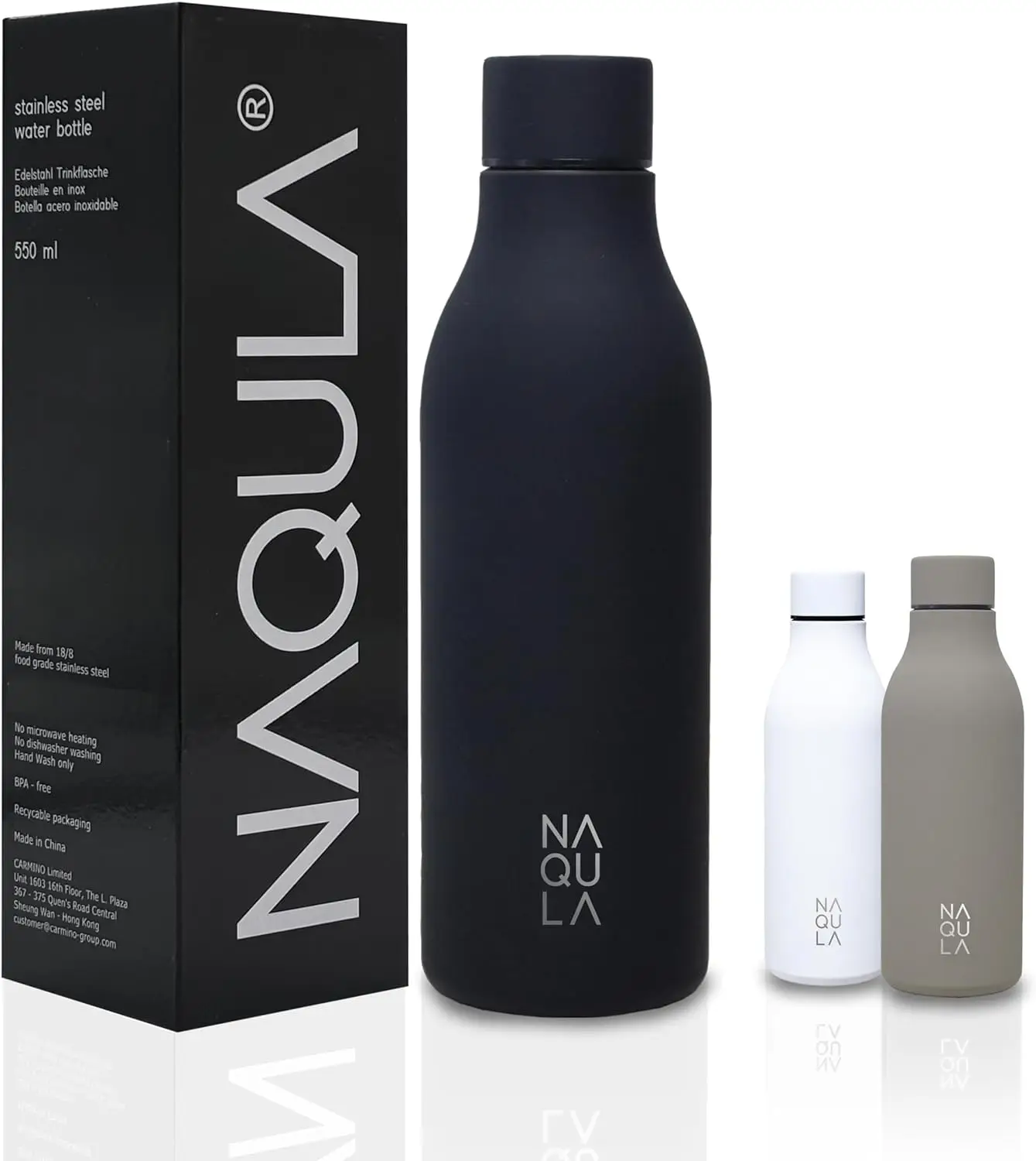 Botella de acero inoxidable NAQULA® 550ml Botella de acero inoxidable NAQULA® 550ml