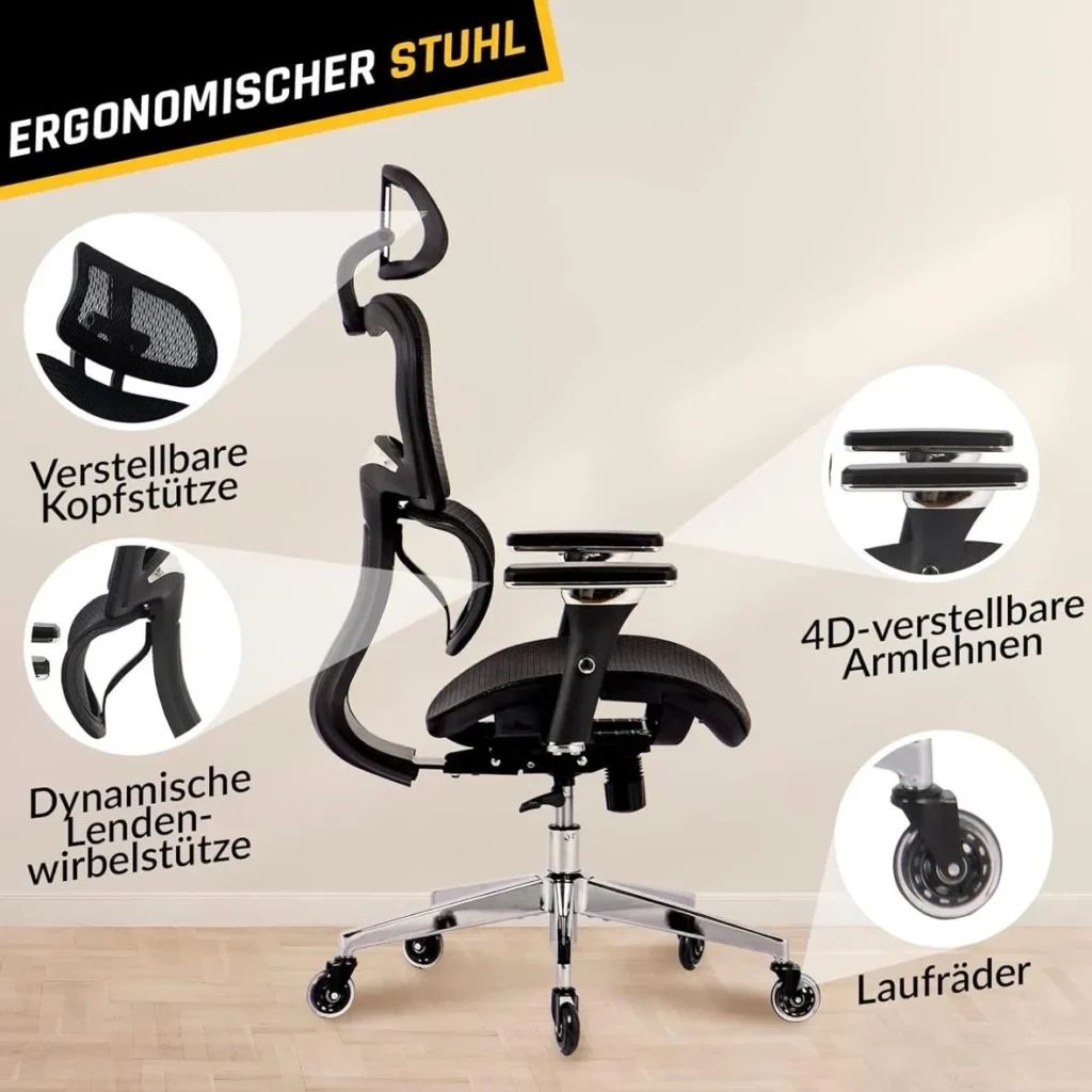 KLIM Technologies – KLIM K800 Silla de oficina ergonómica KLIM Technologies – KLIM K800 Silla de oficina ergonómica