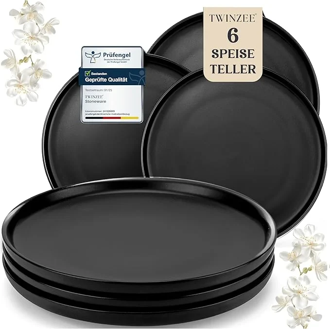 Grande assiette en grès noir de Twinzee