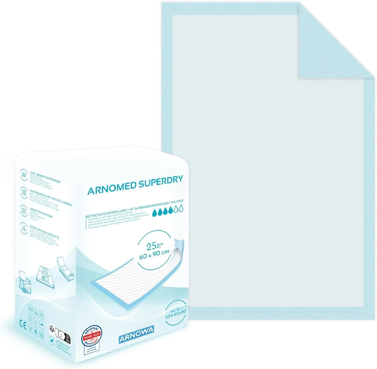 ARNOMED SUPERDRY – 60x90cm | Krankenunterlagen