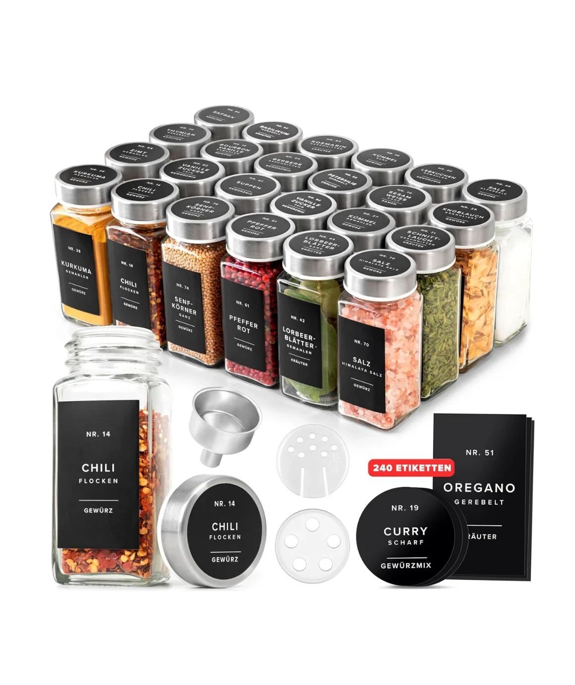 EDELHAUS – Gewürzgläser mit Etiketten