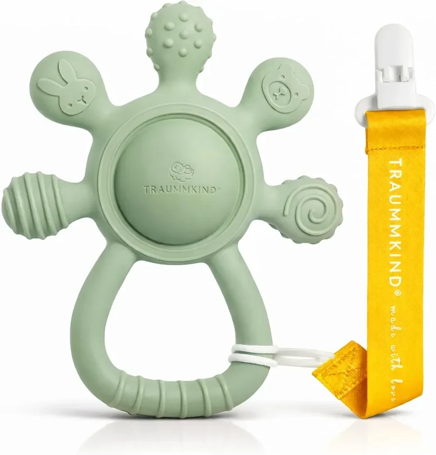 Anneau de dentition en silicone avec hochet TRAUMMKIND Anneau de dentition en silicone avec hochet TRAUMMKIND