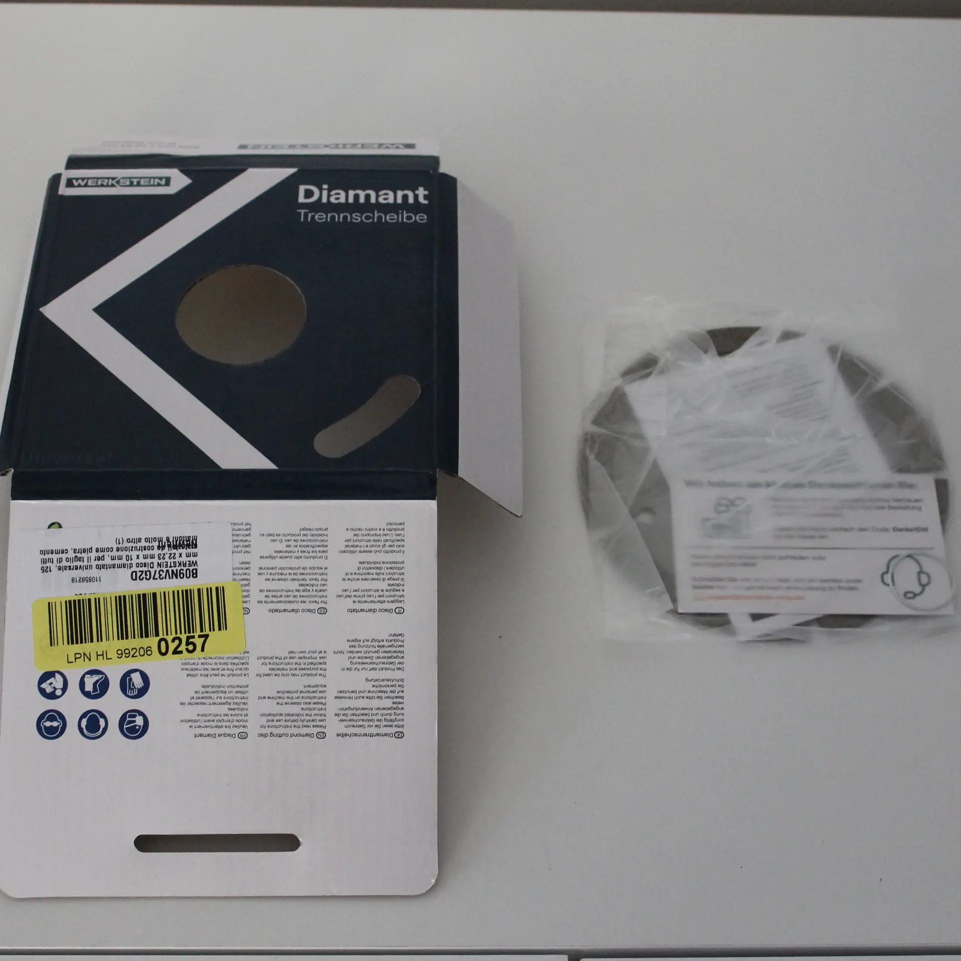 Produktinhalt der Diamant Trennscheiben in der Größe 125 mm