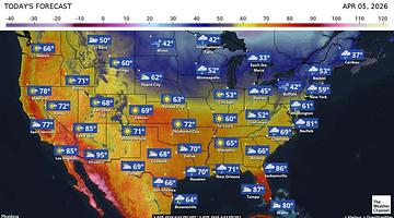 Nationwide Weather Outlook: Rain, Thunderstorms and Shifting Winds Expected Today