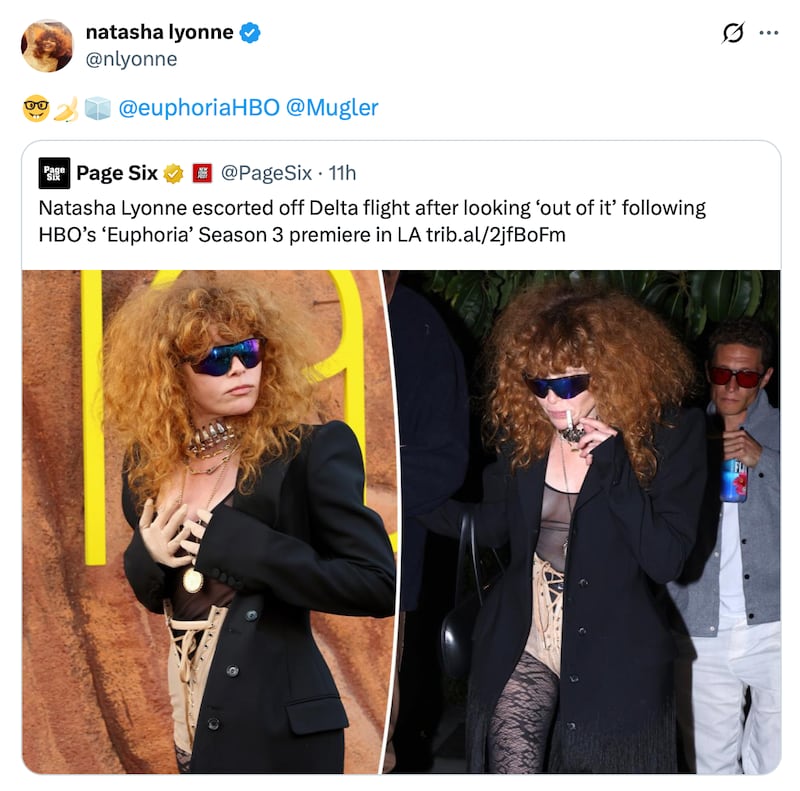Natasha Lyonne Removed From Delta Flight After Euphoria Premiere