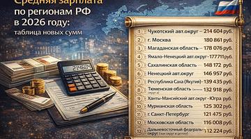 Средняя зарплата в России в 2026 году: новый рекорд и региональные различия