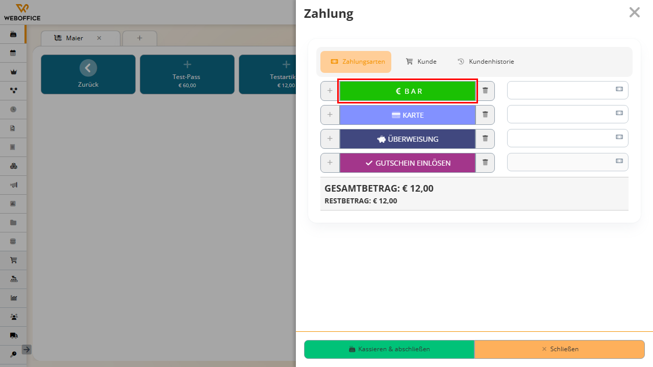 Zahlungsmethode auswählen