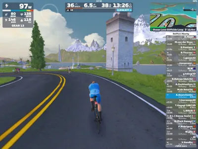 Zwift - Ocean Lava Cliffside Loop in Watopia