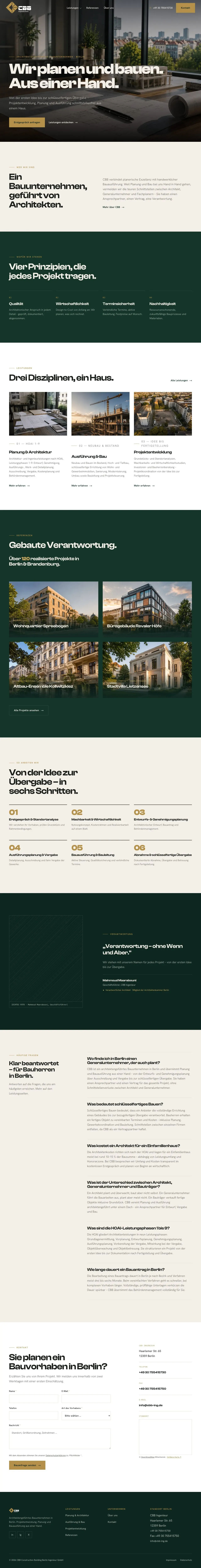 Website von CBB Ingenieur, Berliner Bauingenieurbüro