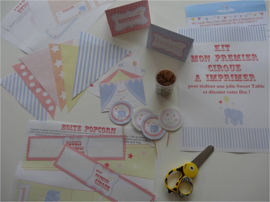 kit a imprimer sweet table cirque