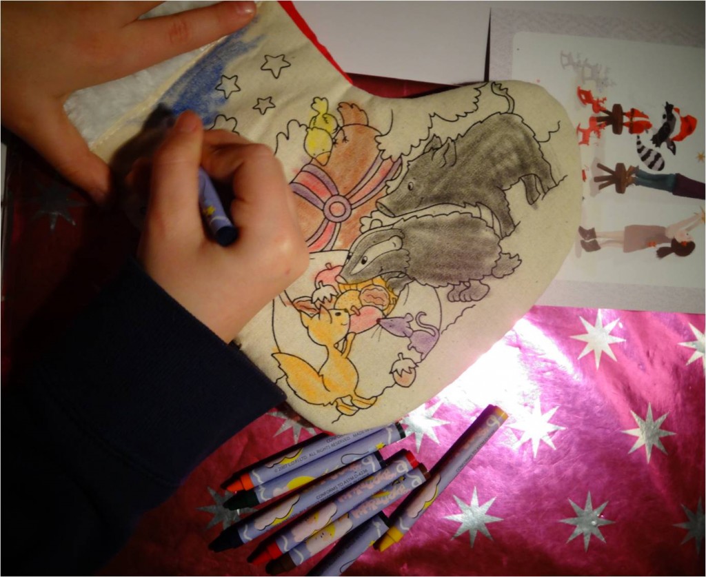 chaussette de noel a colorier