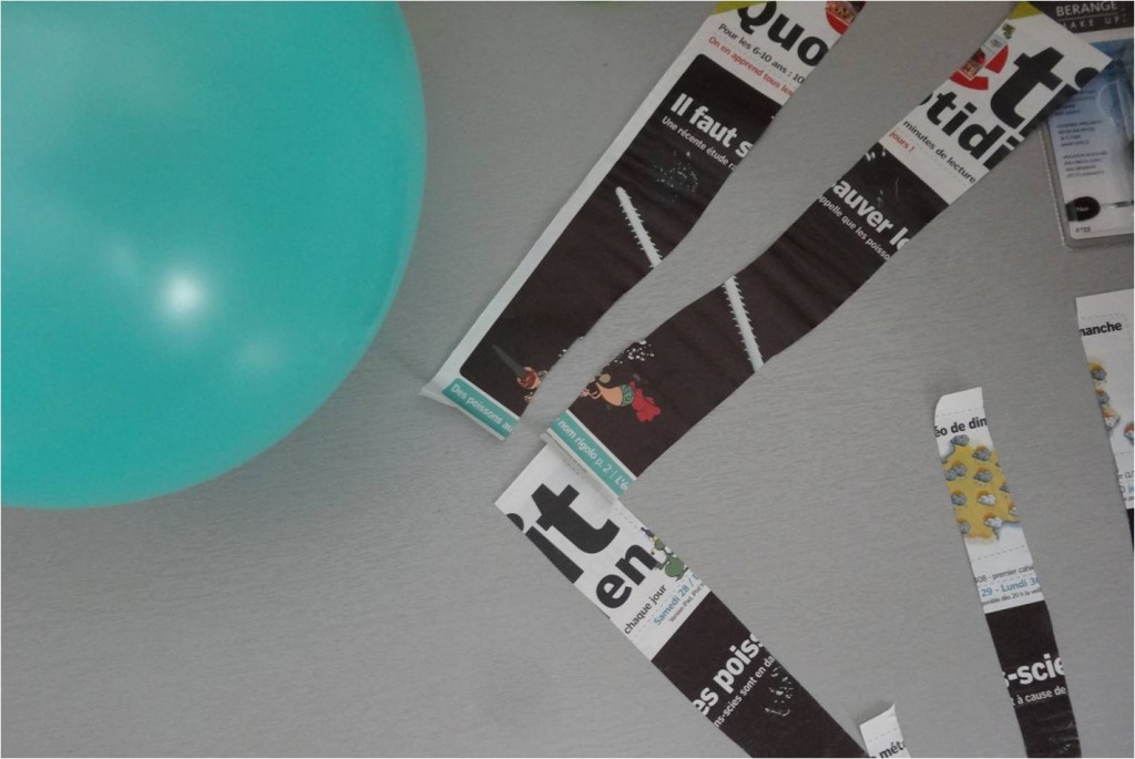 ballon bandelettes papier montgolfiere