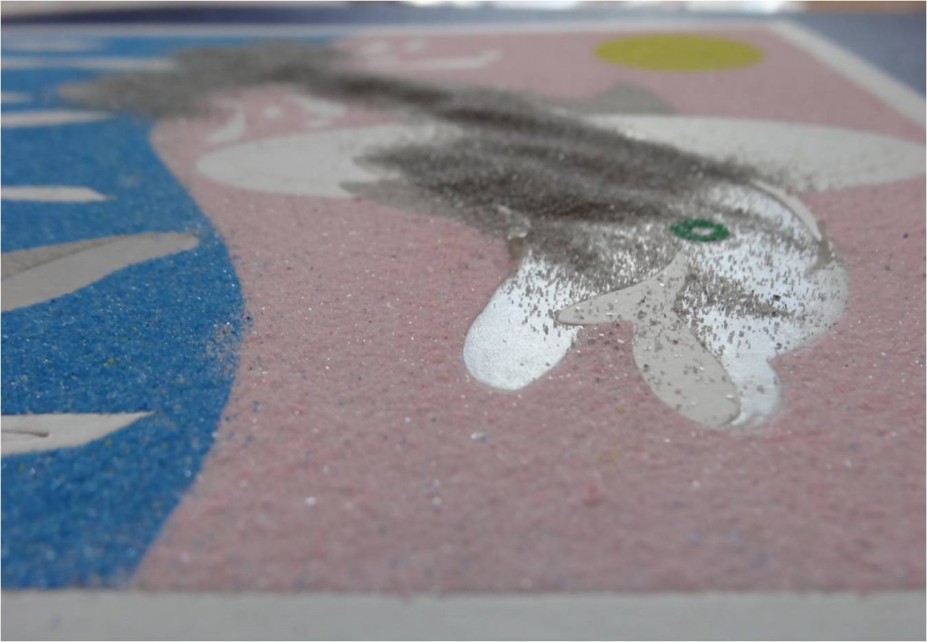 sablimage sable sur surface autocollante