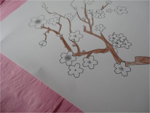 tronc marron cerisier japonais