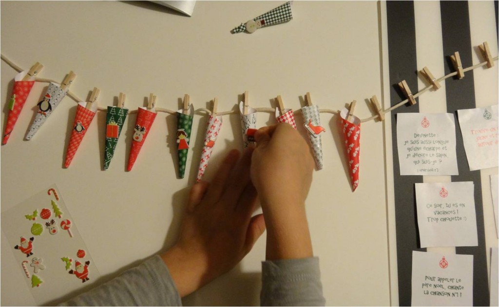 calendrier de l'avent fait par un enfant