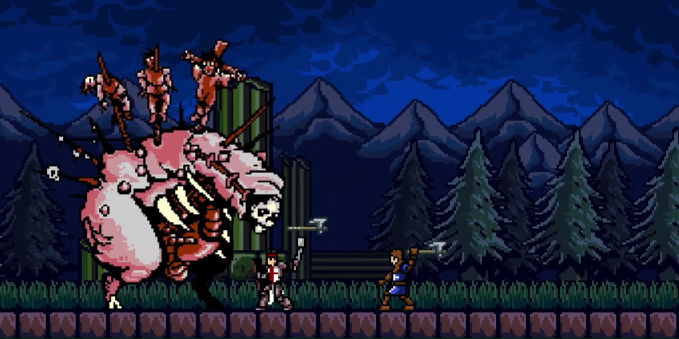 Fighting A Boss In Co Op In Infernax
