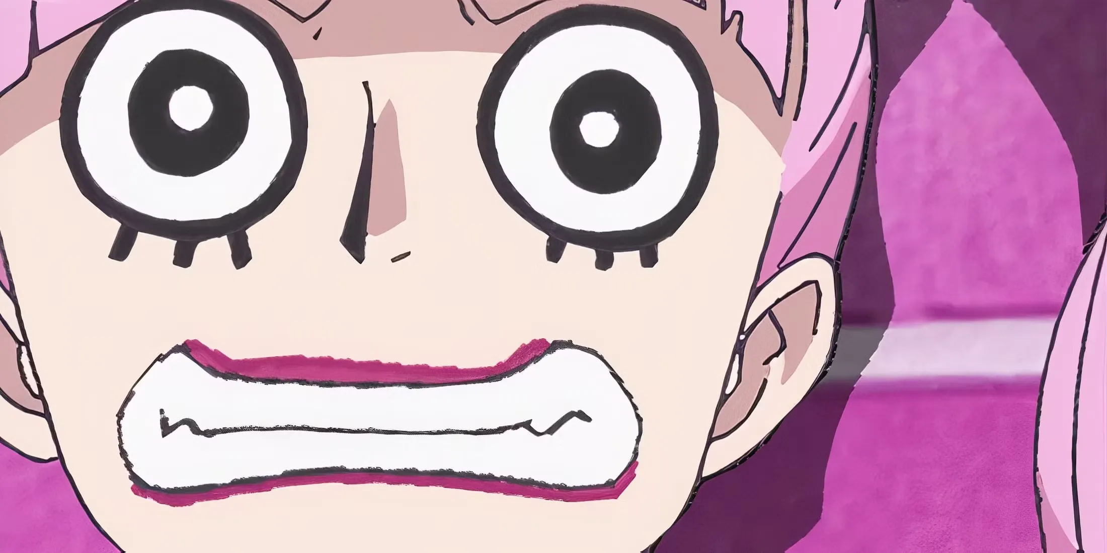 Perona From One Piece Looking Scared Clenching Teeth