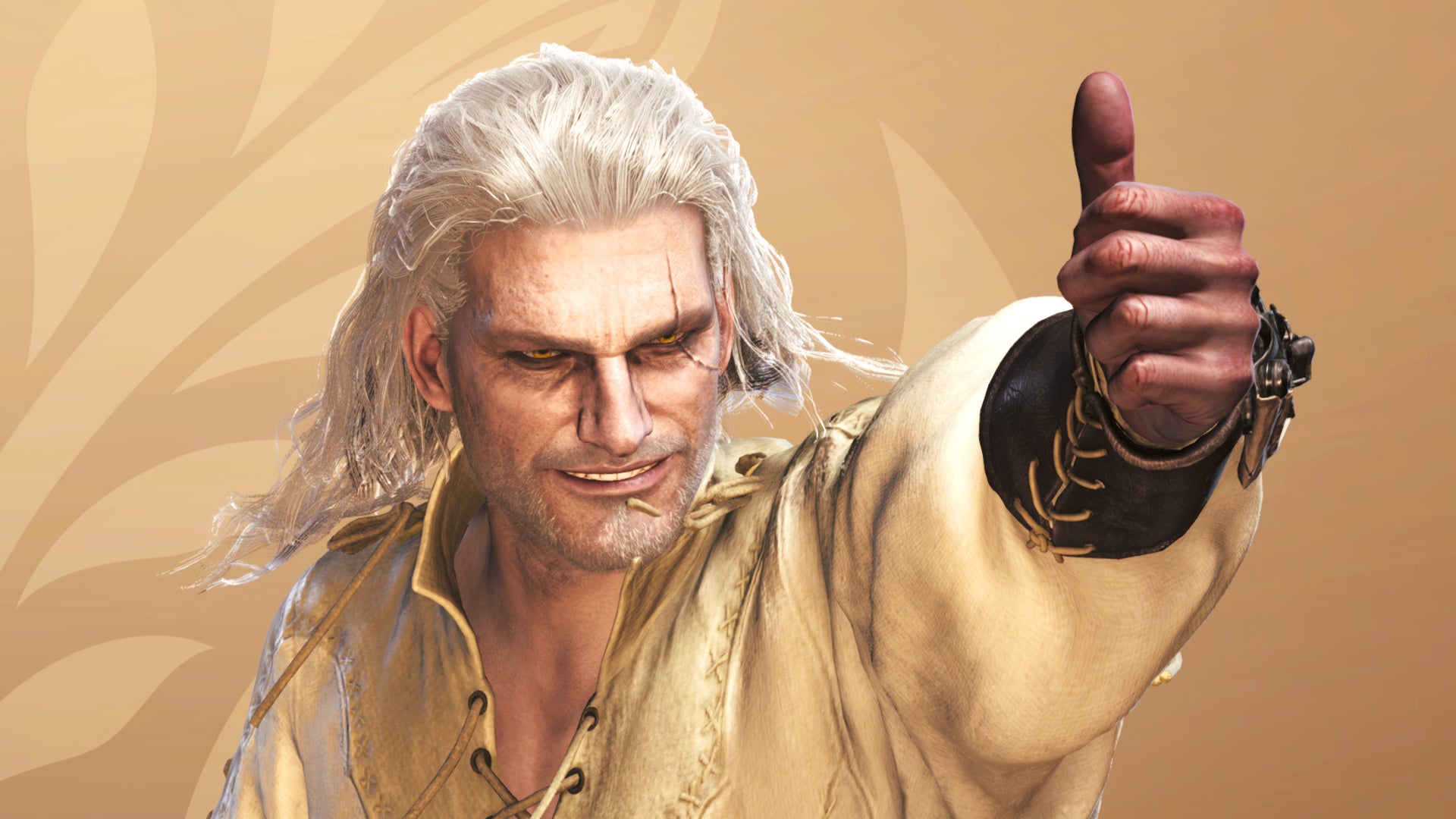 Monster Hunter Wilds Geralt Thumbs Up