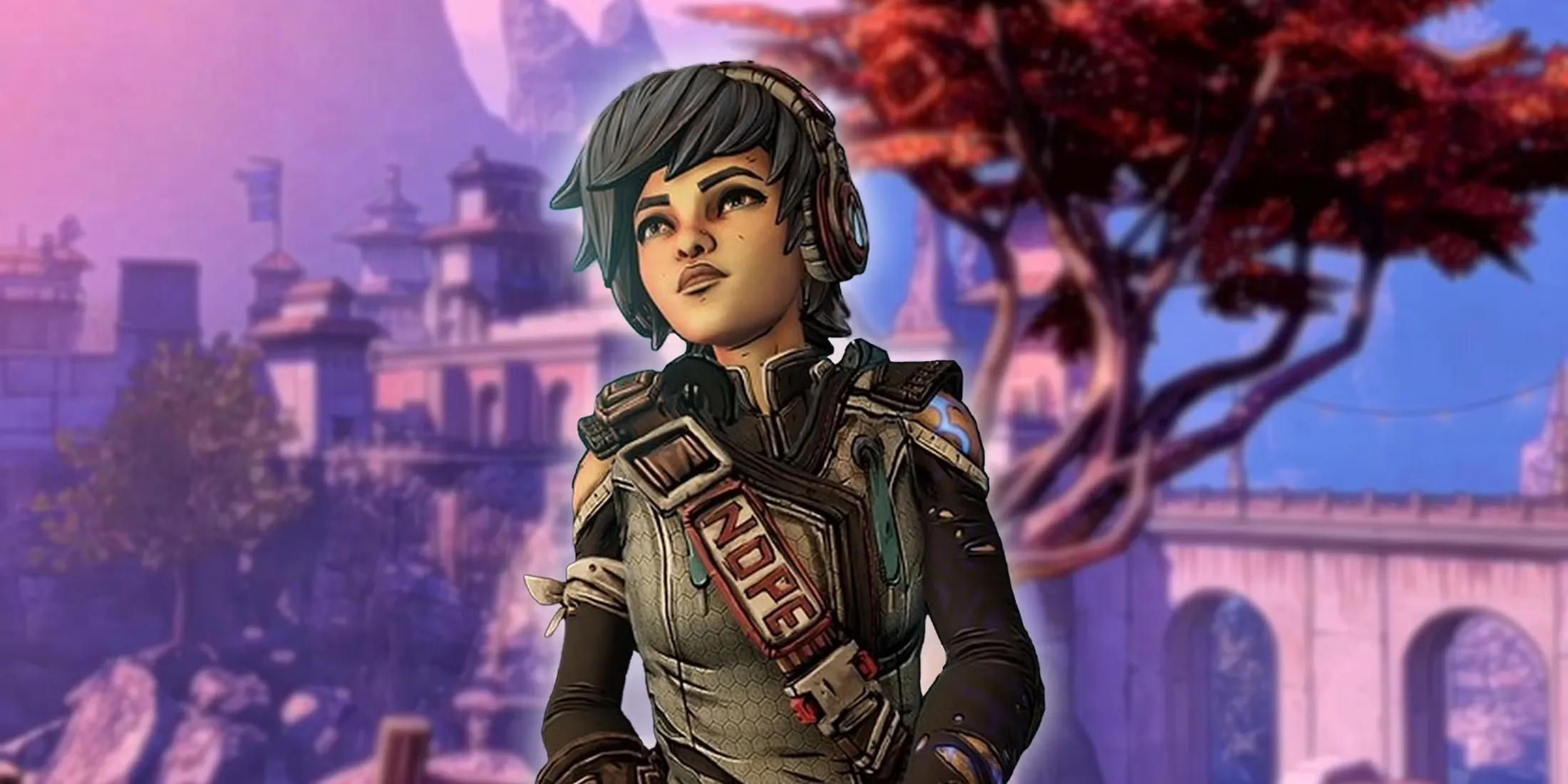 Ava from Borderlands 4 in various environments.