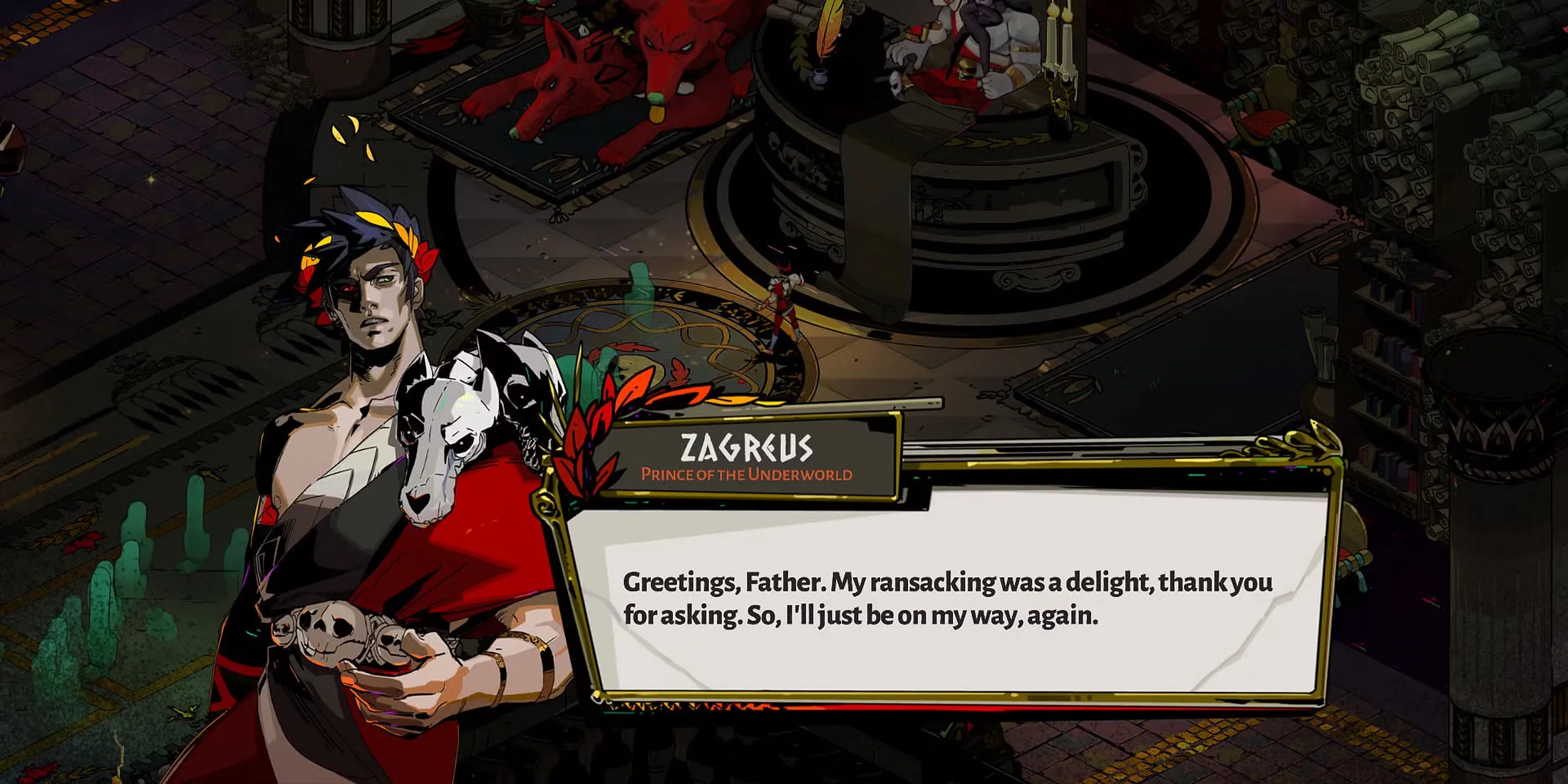 Zagreus Speaking To Hades In Hades