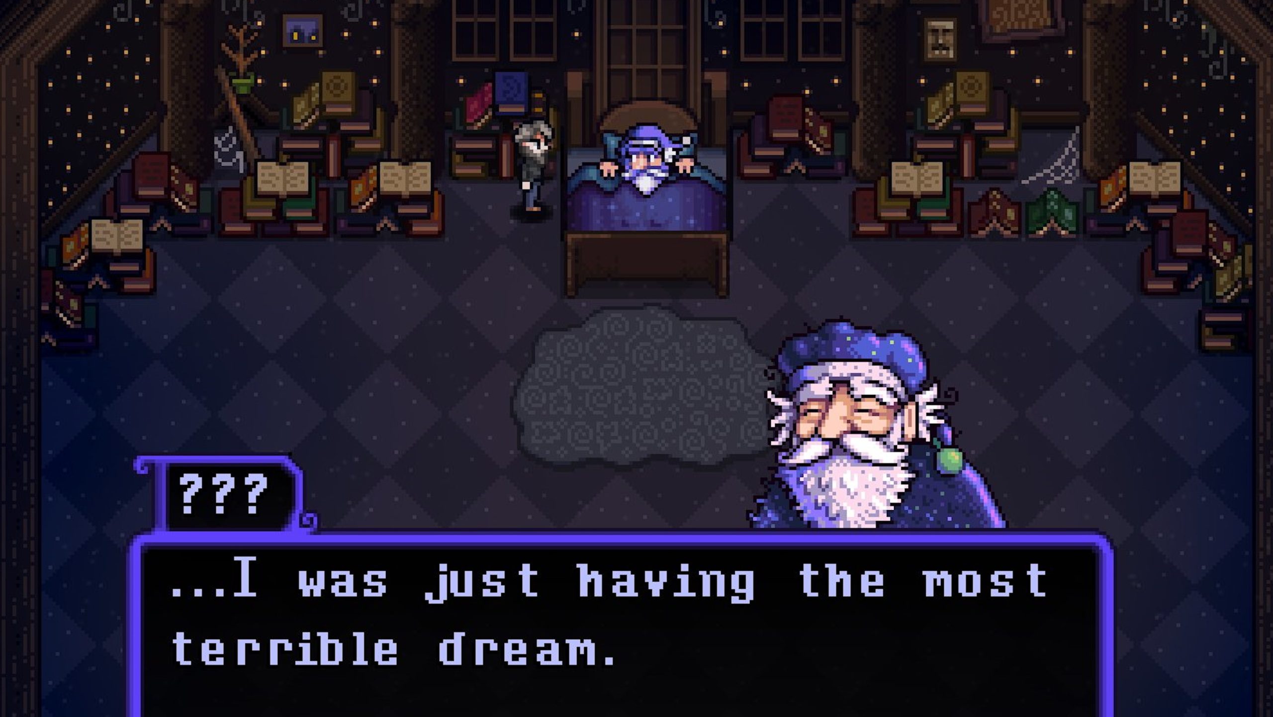 Haunted Chocolatier screen - "I was just having the most terrible dream"