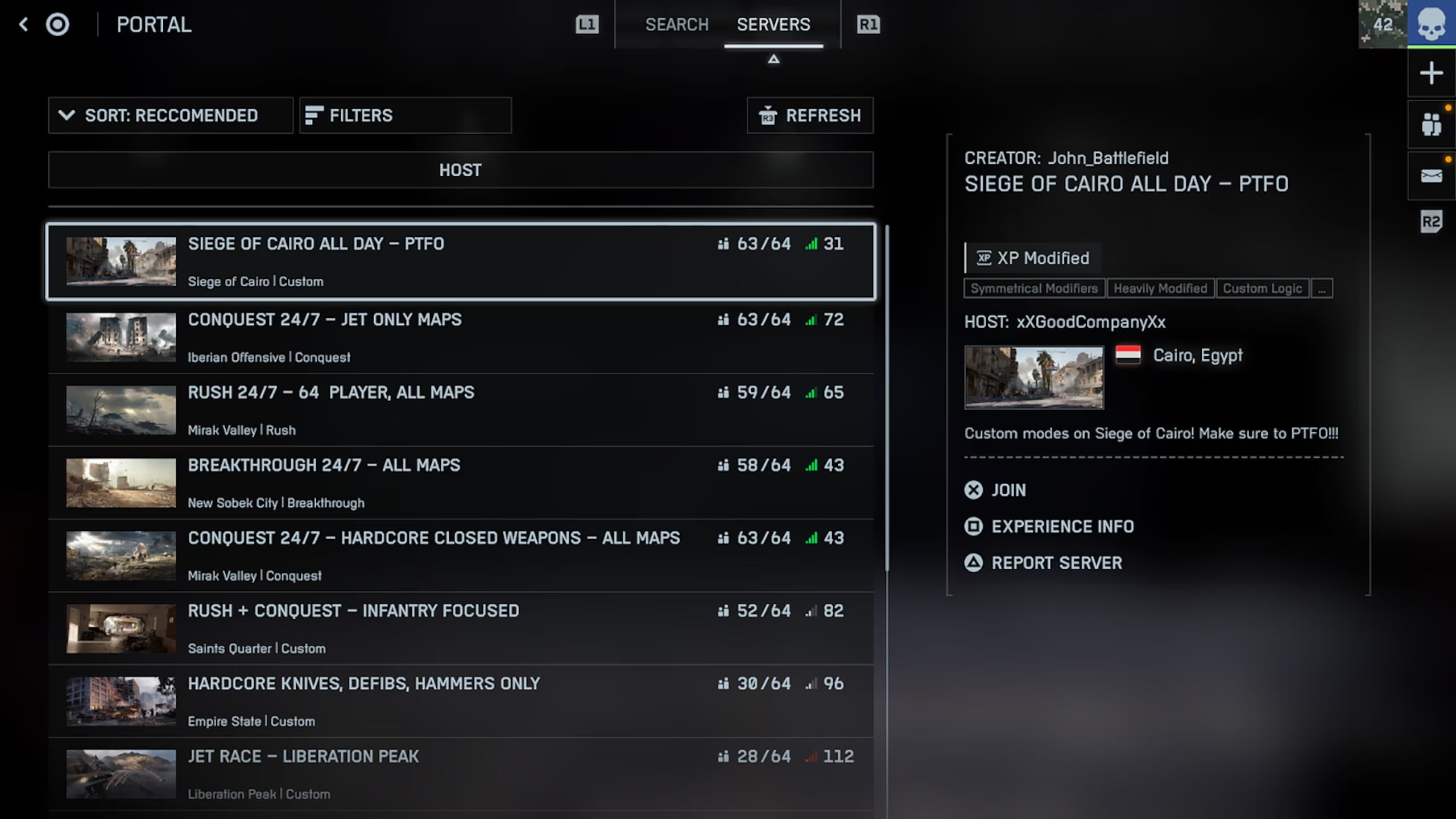 The Battlefield Portal user interface. Image credit: EA.