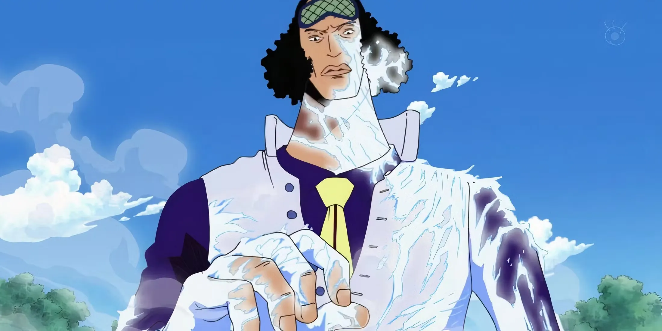 Vice Admiral Aokiji From One Piece Wielding The Hie Hie No Mi Fruit